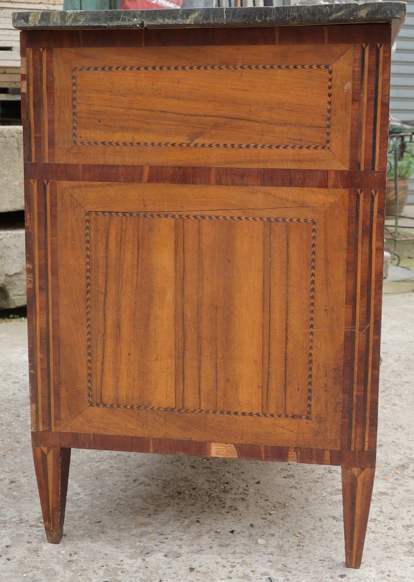 Late 18th Begining XXè Century Inlaid Chest Of Drawers To Restore-photo-2