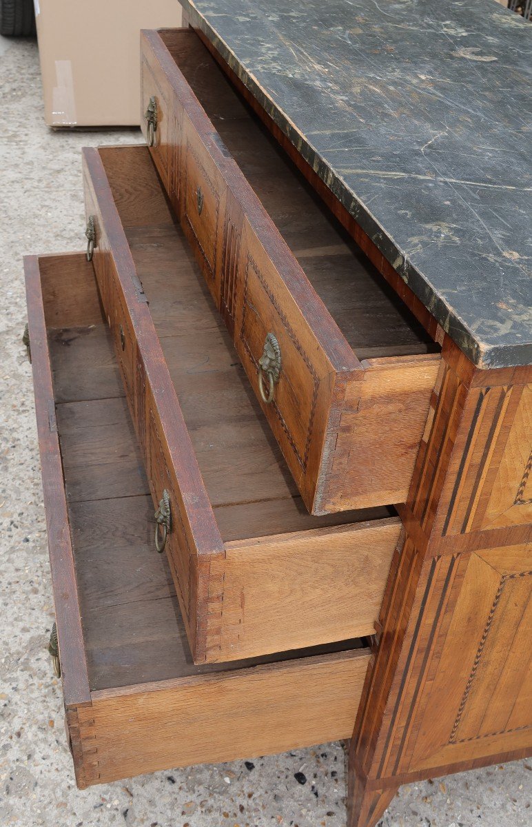 Late 18th Begining XXè Century Inlaid Chest Of Drawers To Restore-photo-4