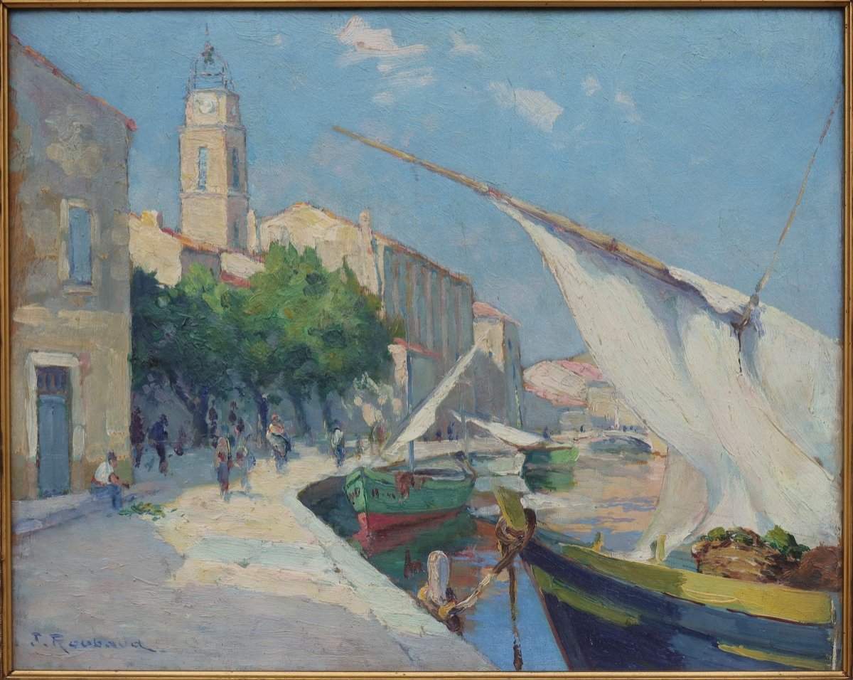 Martigues, port et Eglise Sainte Madeleine. Jean-Baptiste ROUBAUD (1871-?) -photo-2