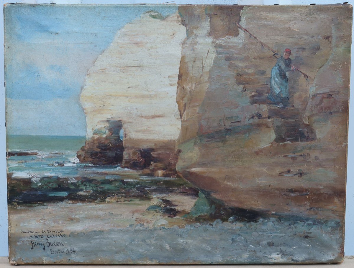 Etretat, falaises d'Amont 1886. Henry BACON (1839-1912)-photo-2