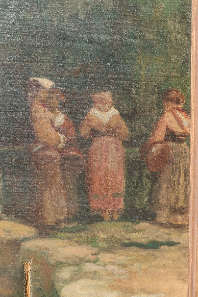 Anticoli In Italy, Women At The Fountain. Auguste-françois Gorguet (1862-1927)-photo-5