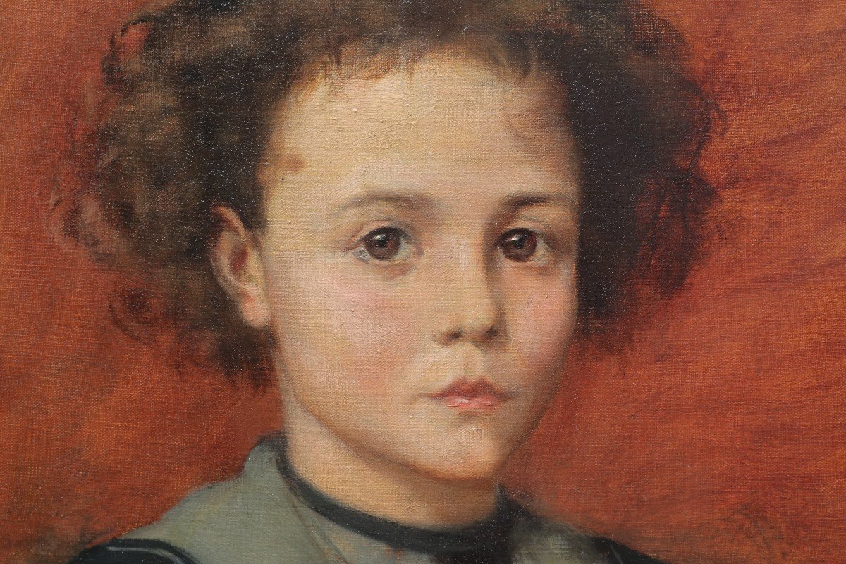 Portrait d'enfant. Raoul Léon LANTERNIER (1870-?)-photo-2