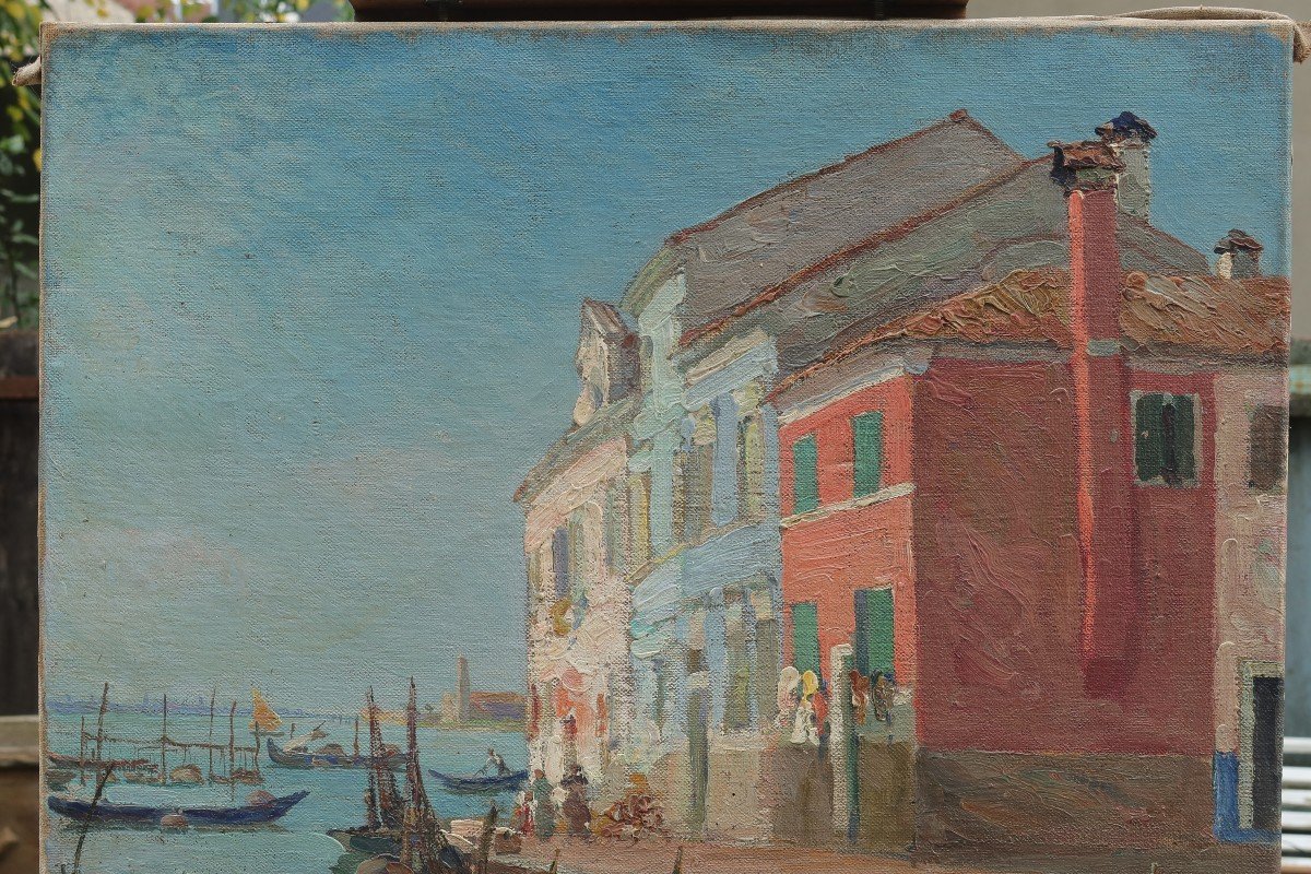 Ile de Burano à Venise, 1918. Luigi MORETTI (1884-1950)-photo-2