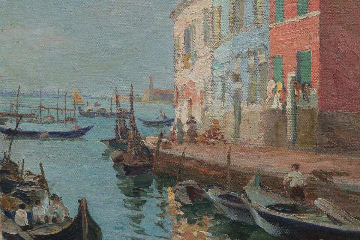 Ile de Burano à Venise, 1918. Luigi MORETTI (1884-1950)-photo-4