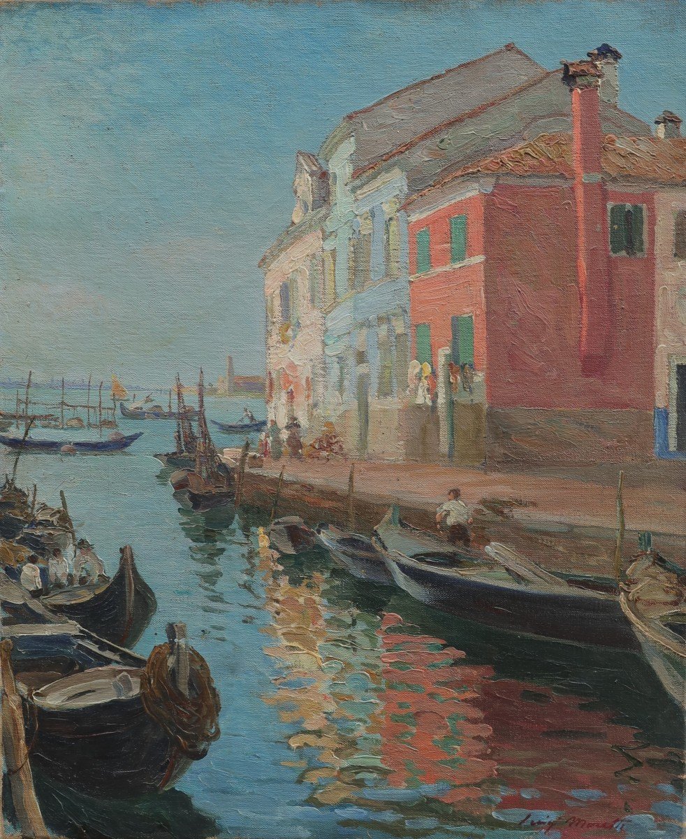 Ile de Burano à Venise, 1918. Luigi MORETTI (1884-1950)