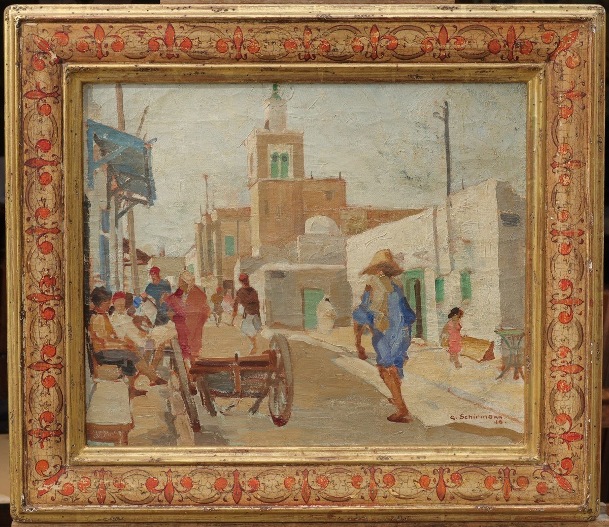 Rue animée à Tunis en 1946. Georges SCHIRMANN (1907-1977)-photo-2