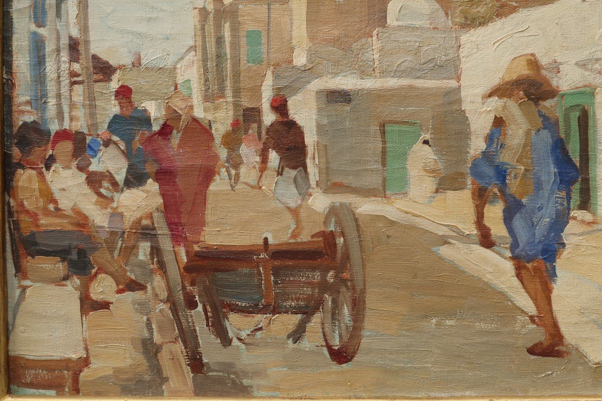 Rue animée à Tunis en 1946. Georges SCHIRMANN (1907-1977)-photo-1