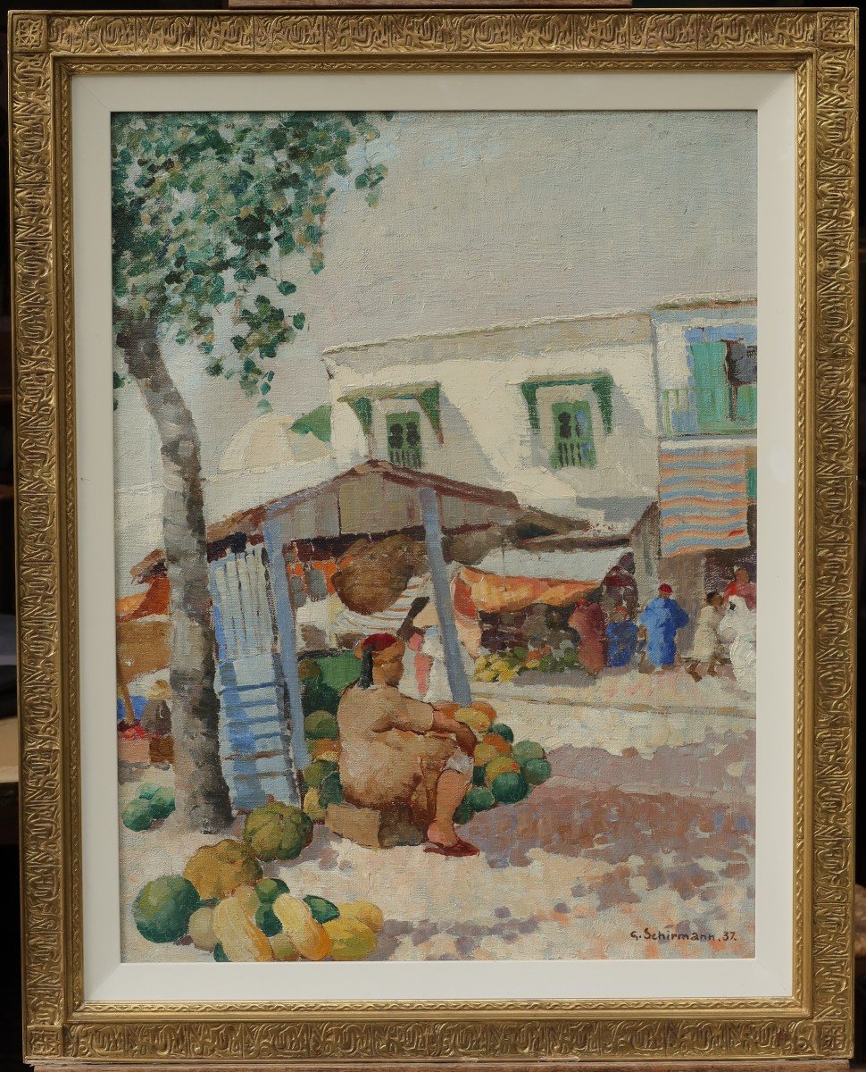 The Market, Place Halfaouine In Tunis In 1937. Georges Schirmann (1907-1977)-photo-2