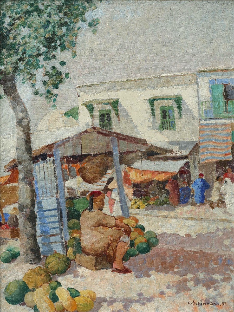 The Market, Place Halfaouine In Tunis In 1937. Georges Schirmann (1907-1977)