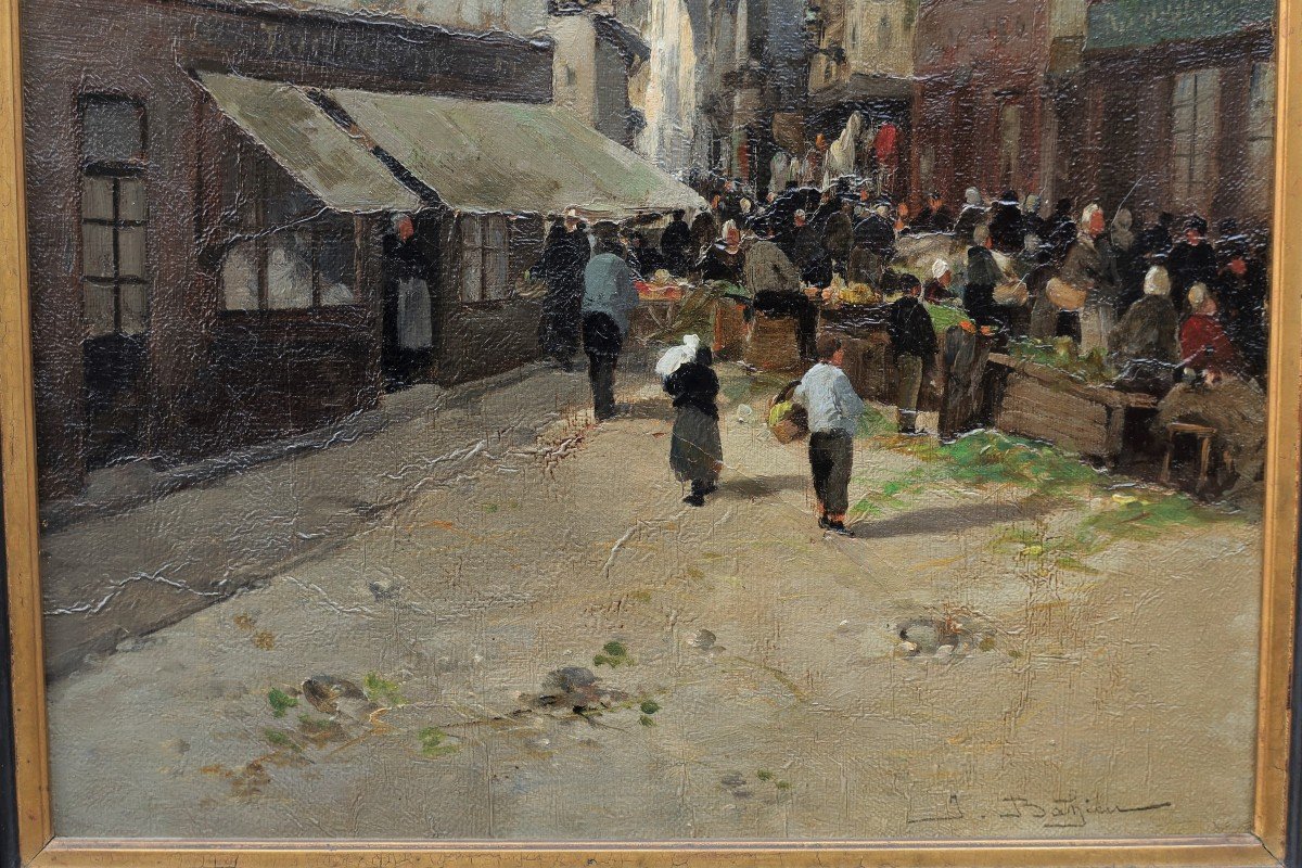 Jules Gustave BAHIEU (1847-1916) - Rouen, rue de l'Epicerie-photo-4