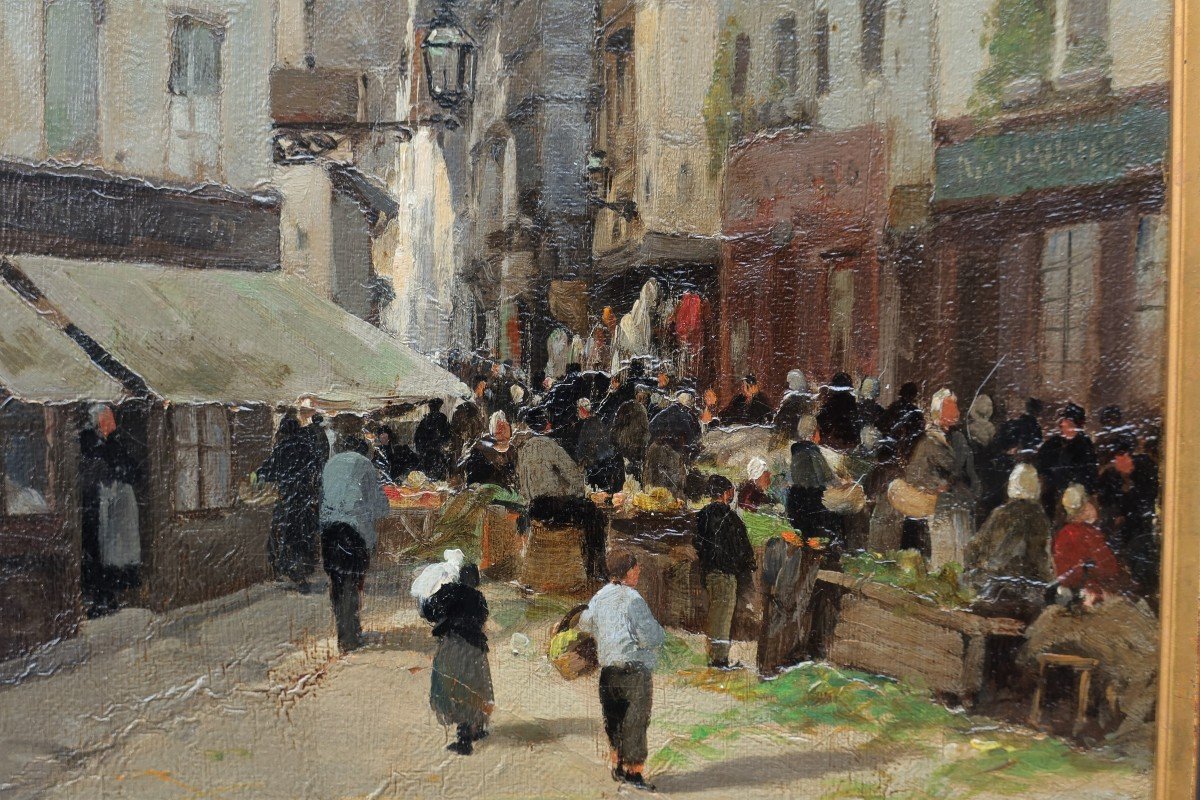 Jules Gustave BAHIEU (1847-1916) - Rouen, rue de l'Epicerie-photo-5