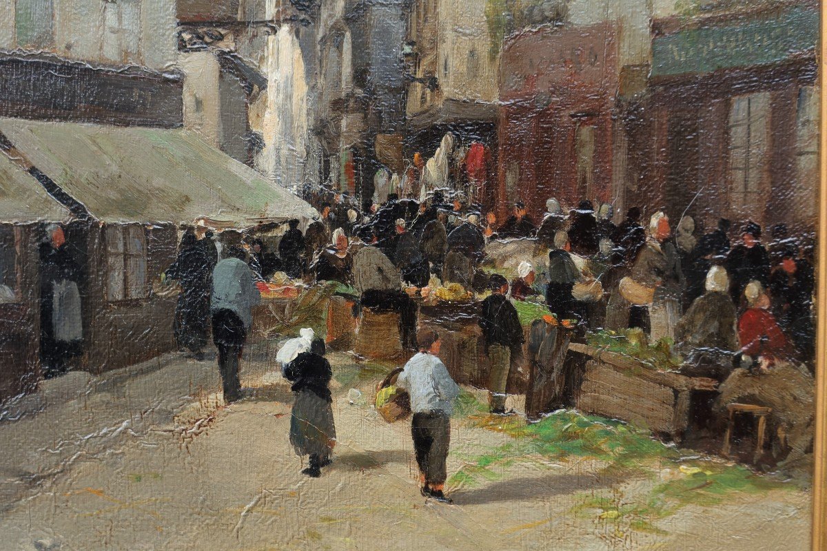 Jules Gustave BAHIEU (1847-1916) - Rouen, rue de l'Epicerie-photo-6