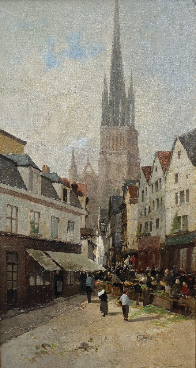 Jules Gustave BAHIEU (1847-1916) - Rouen, rue de l'Epicerie