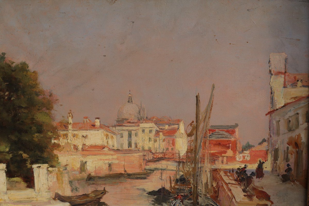 Un canal à Venise. Raymond ALLEGRE (1857-1933)-photo-2