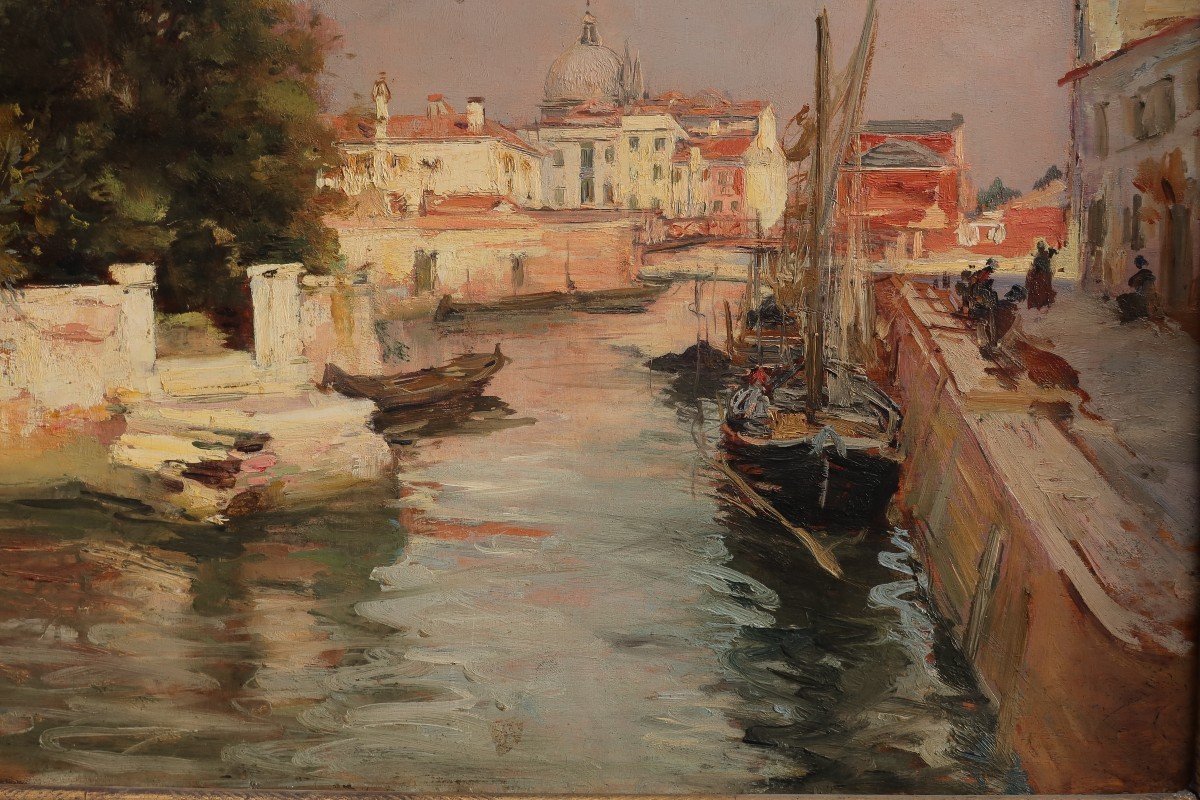 Un canal à Venise. Raymond ALLEGRE (1857-1933)-photo-3