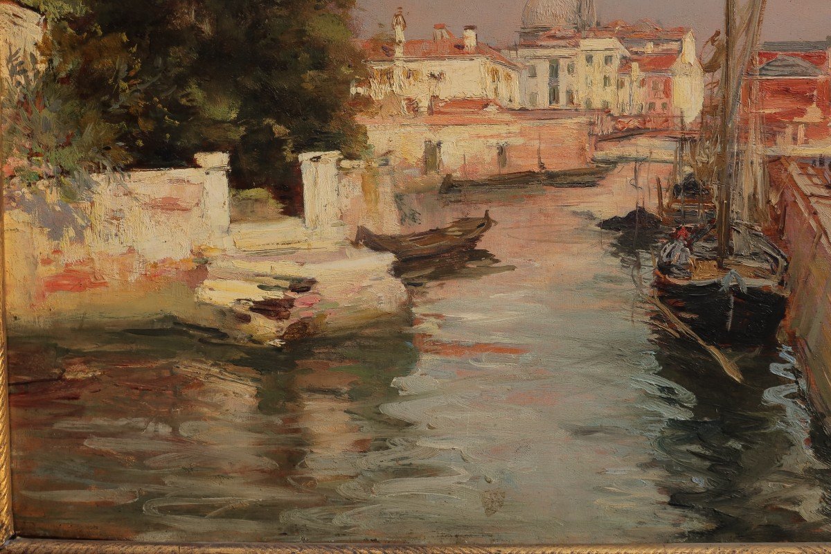 Un canal à Venise. Raymond ALLEGRE (1857-1933)-photo-5