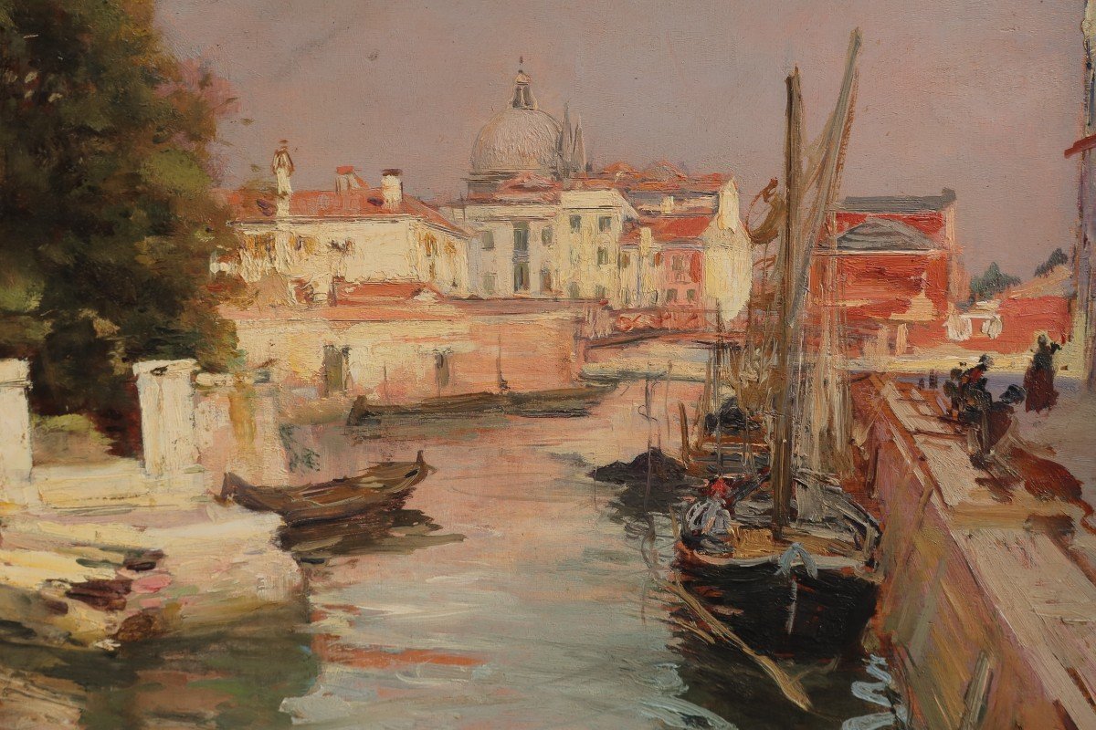 Un canal à Venise. Raymond ALLEGRE (1857-1933)-photo-6