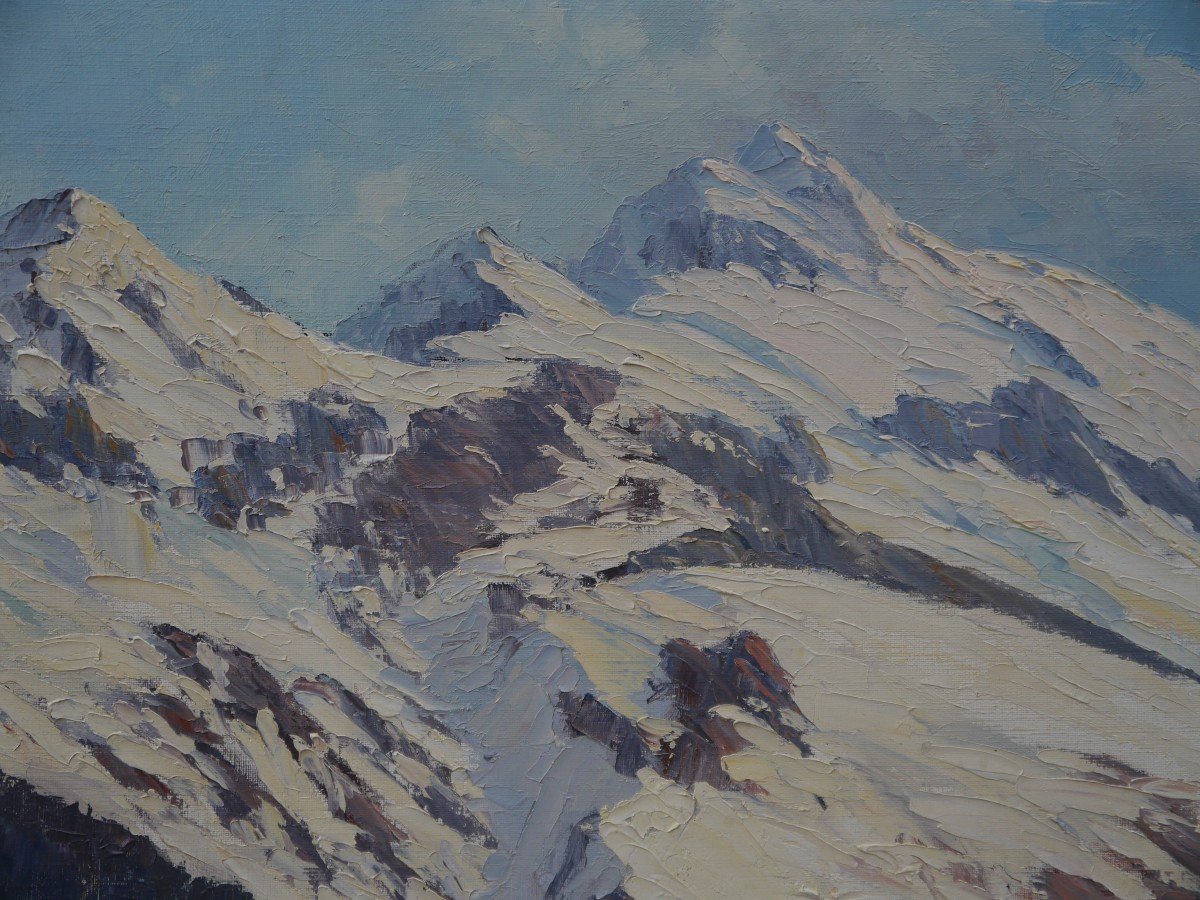 étienne Bovier-lapierre (1908-1987). Mountain Landscape, Mont Charvin, Haute-savoie, Alps-photo-3