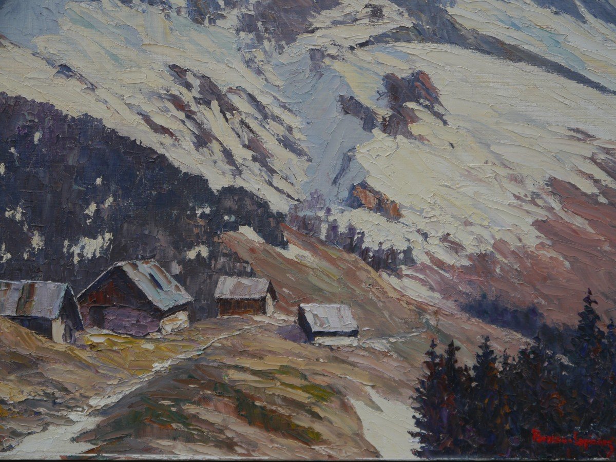 étienne Bovier-lapierre (1908-1987). Mountain Landscape, Mont Charvin, Haute-savoie, Alps-photo-4