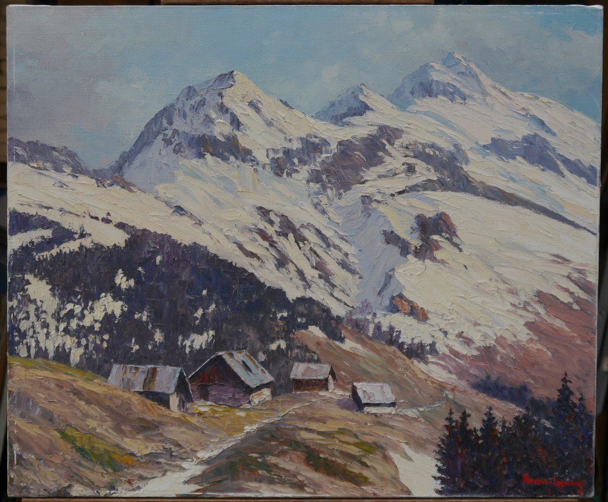 étienne Bovier-lapierre (1908-1987). Mountain Landscape, Mont Charvin, Haute-savoie, Alps-photo-7