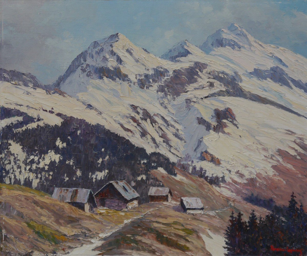 étienne Bovier-lapierre (1908-1987). Mountain Landscape, Mont Charvin, Haute-savoie, Alps