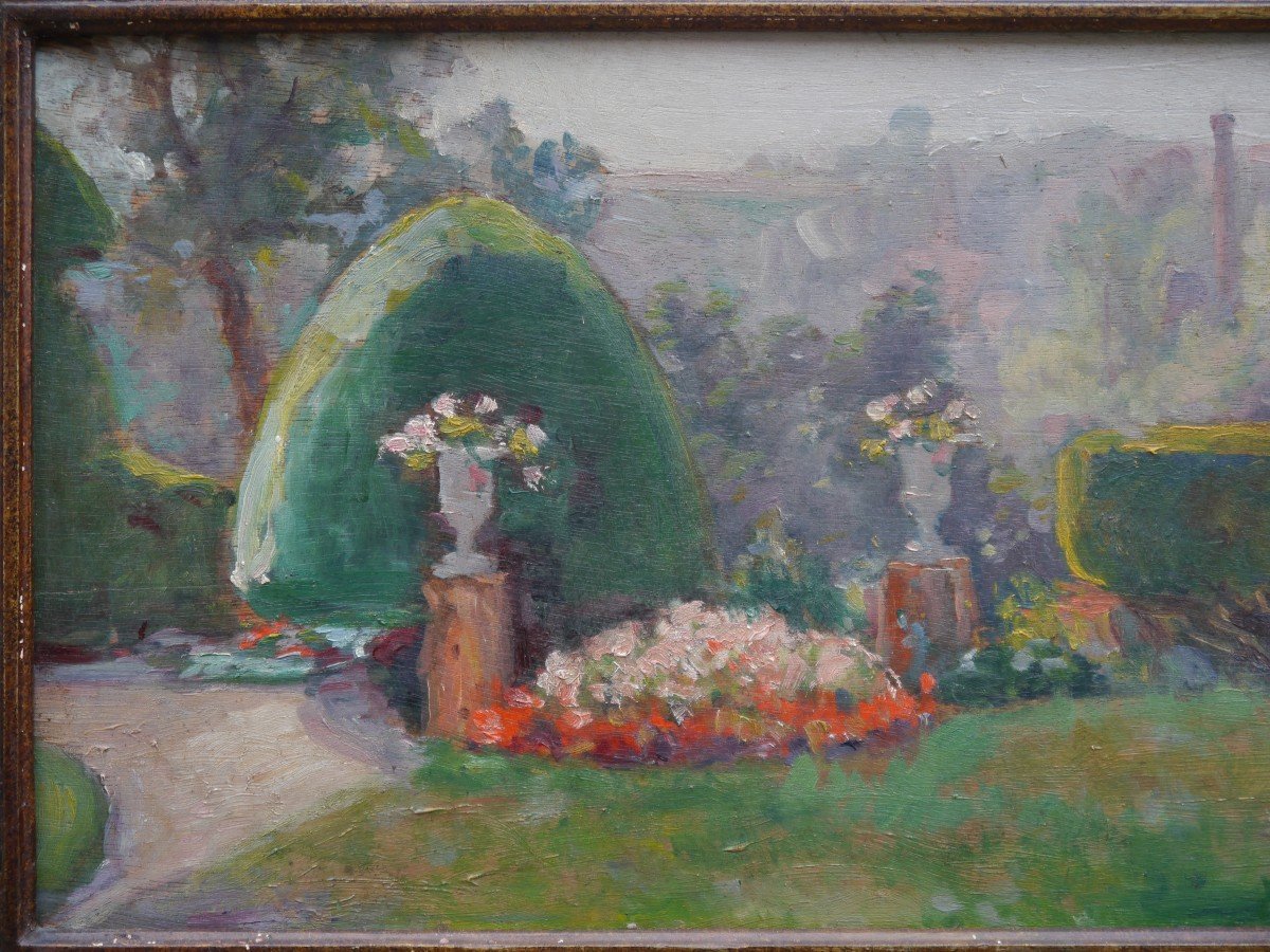 Vue d'un parc ou jardin. Renée MOURGUE VAQUIER (1894-1990)-photo-3