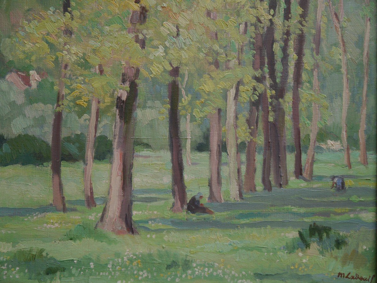 Animated Landscape With Large Trees. Marcelle Ladeuil (1895-1983)-photo-4