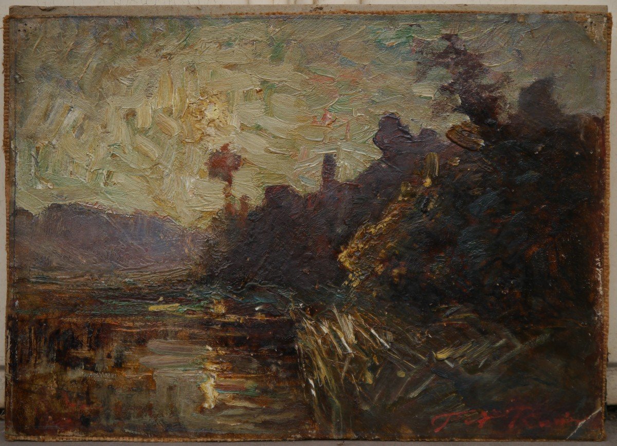 River At Dusk. François Auguste Ravier (1814-1895)-photo-2