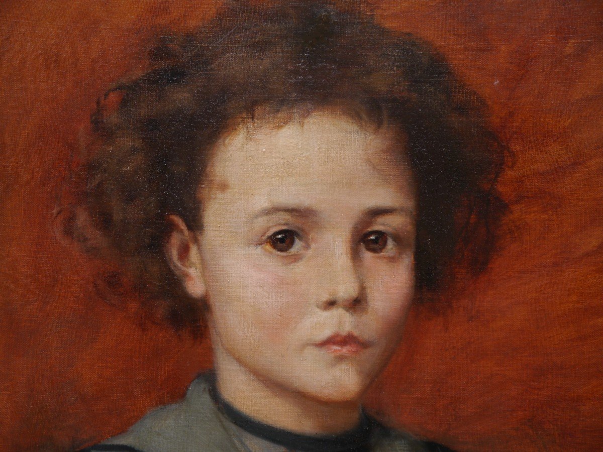 Portrait Of A Child. Raoul Léon Lanternier (1870-?)-photo-3