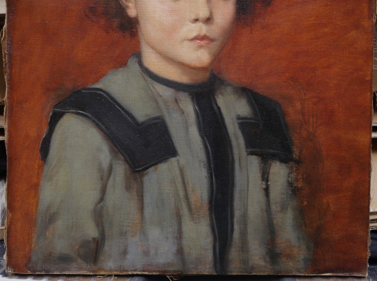 Portrait Of A Child. Raoul Léon Lanternier (1870-?)-photo-3