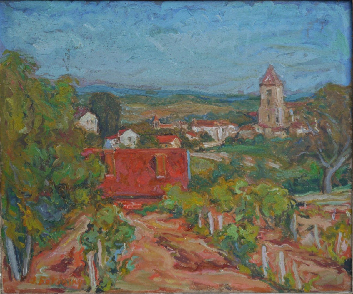 Serge FOTINSKY (1887-1971). Paysage à Belvès, Dordogne.