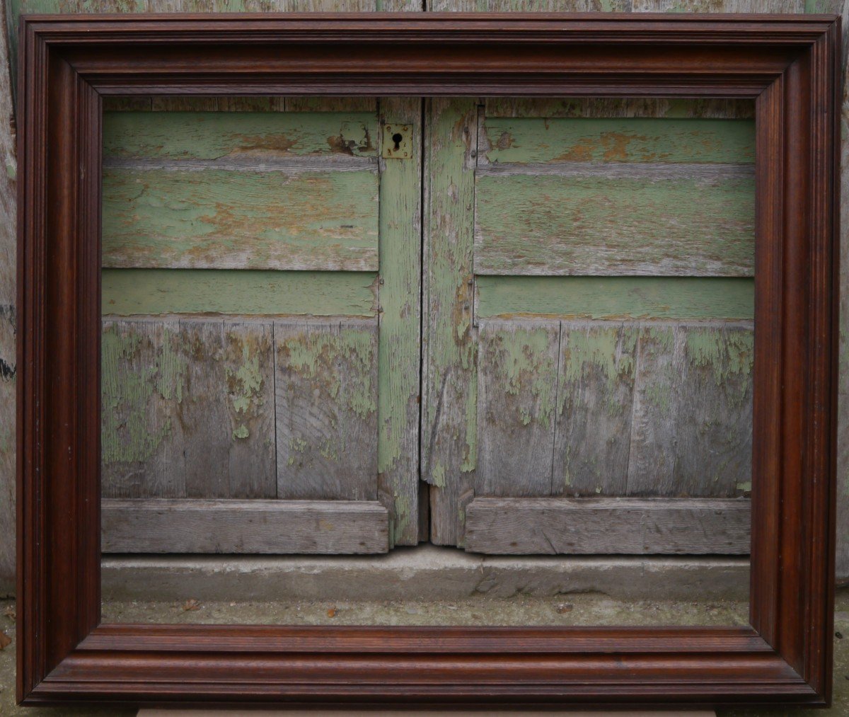 Large 19th Century Solid Oak Frame For 100x81 Cm, Format 40f-photo-2