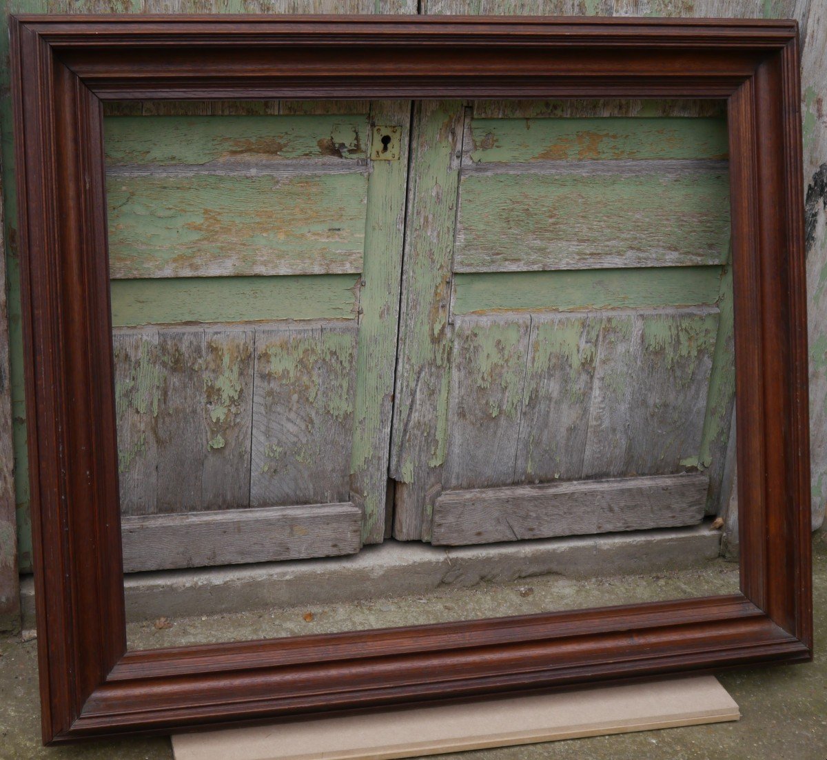 Large 19th Century Solid Oak Frame For 100x81 Cm, Format 40f