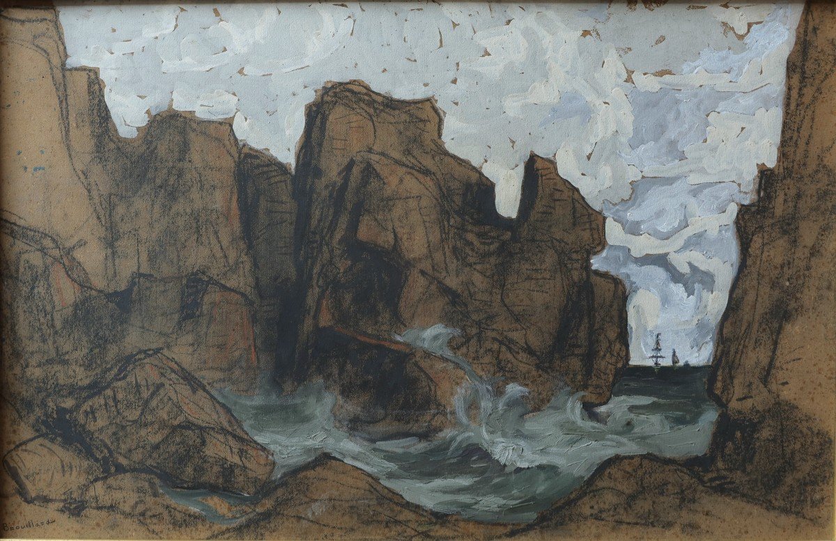 Eugène Brouillard (1870-1950). Rocks By The Sea