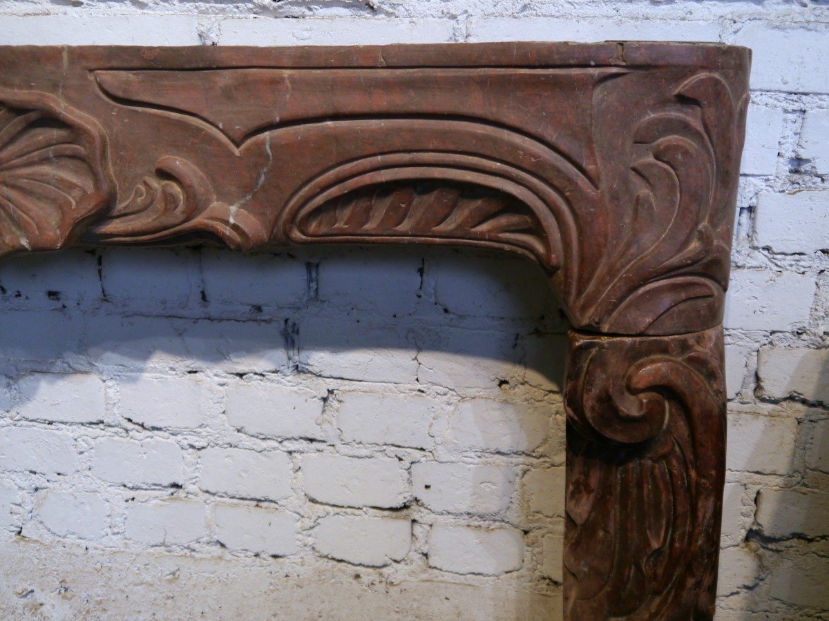 Antique Red Marble Fireplace-photo-4