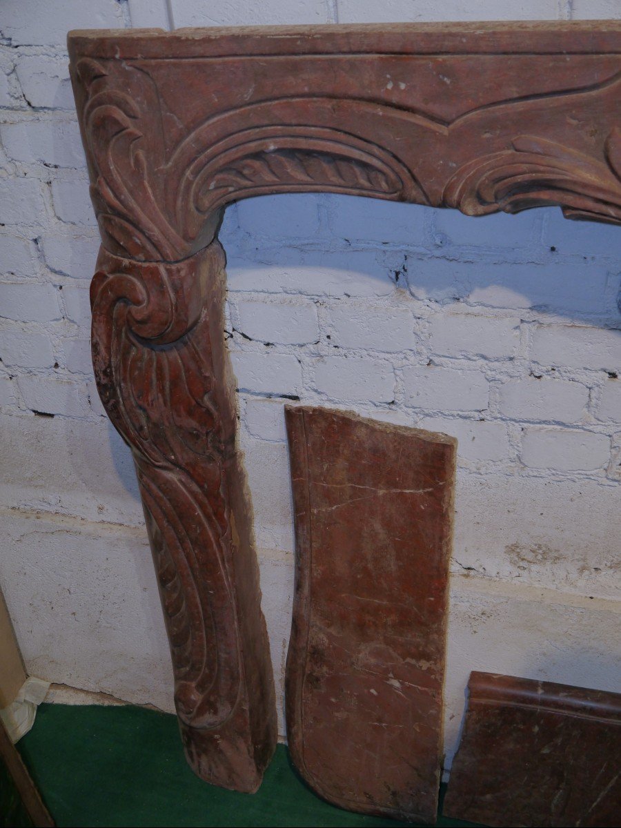 Antique Red Marble Fireplace-photo-2