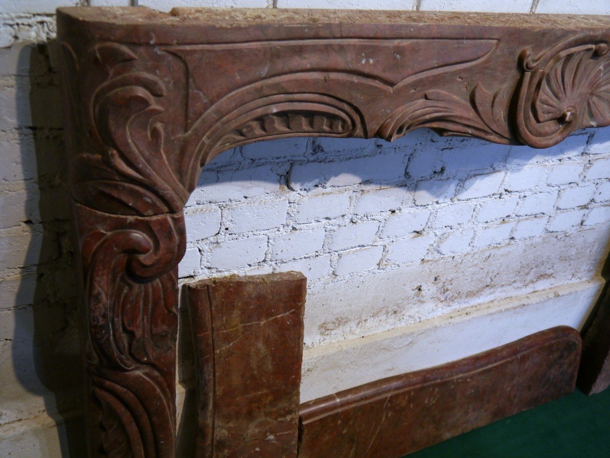 Antique Red Marble Fireplace-photo-3