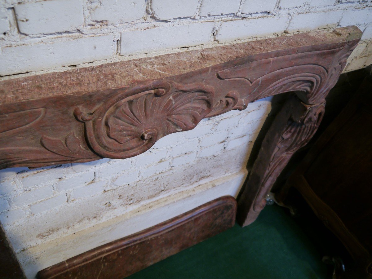 Antique Red Marble Fireplace-photo-5