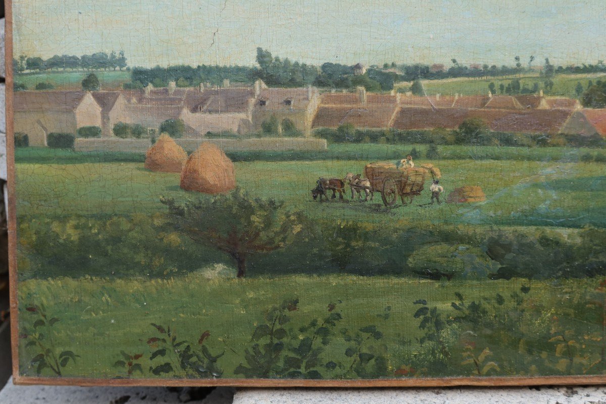 19th Century Landscape, Rural Scene, Hay Gathering-photo-2