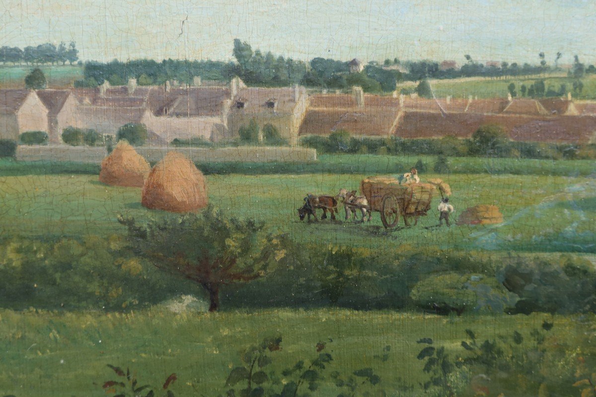 19th Century Landscape, Rural Scene, Hay Gathering-photo-4