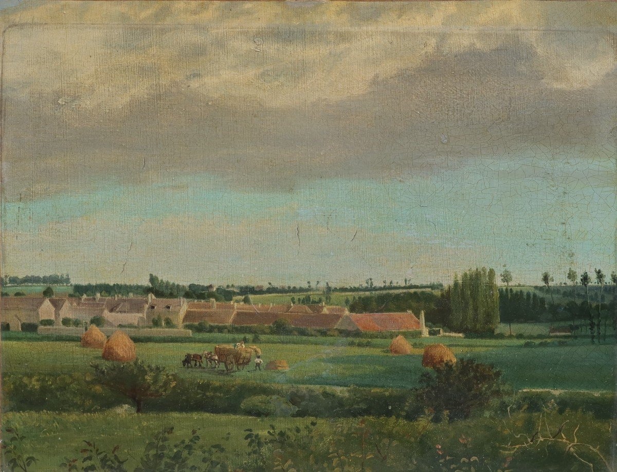 19th Century Landscape, Rural Scene, Hay Gathering