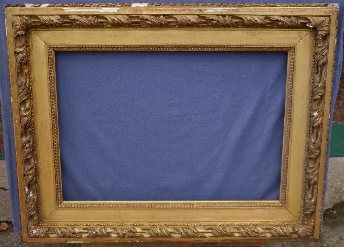 Large 19th Century Gilded Frame From Ateliers Souty, 20m Format, 70.5 X 49 Cm View-photo-2