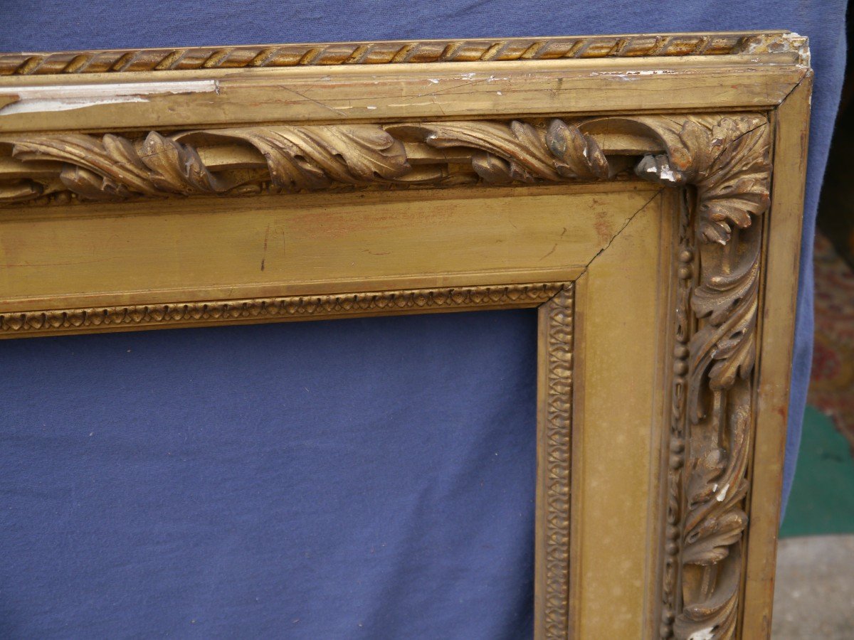 Large 19th Century Gilded Frame From Ateliers Souty, 20m Format, 70.5 X 49 Cm View-photo-2