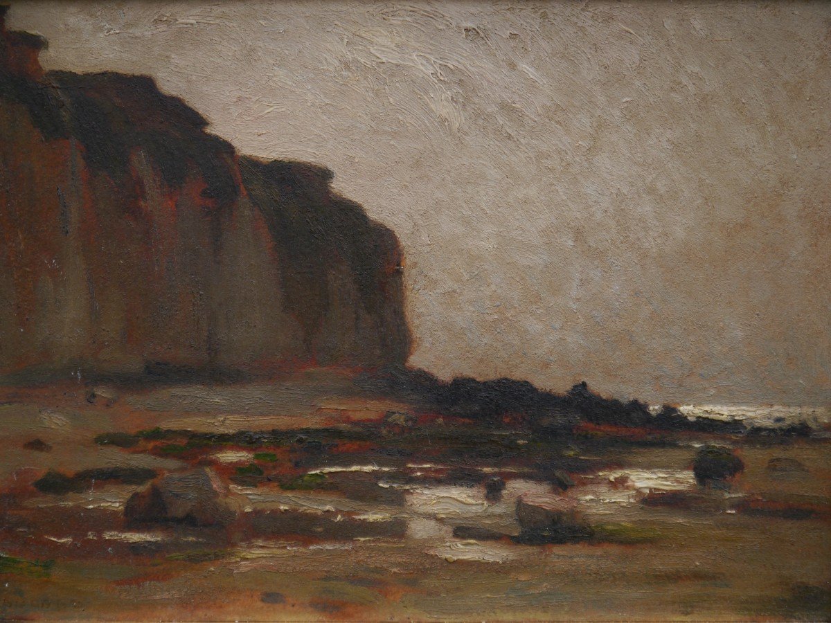 Emile Boulard (1863-1943). Seaside, Cliffs, Dieppe.-photo-2