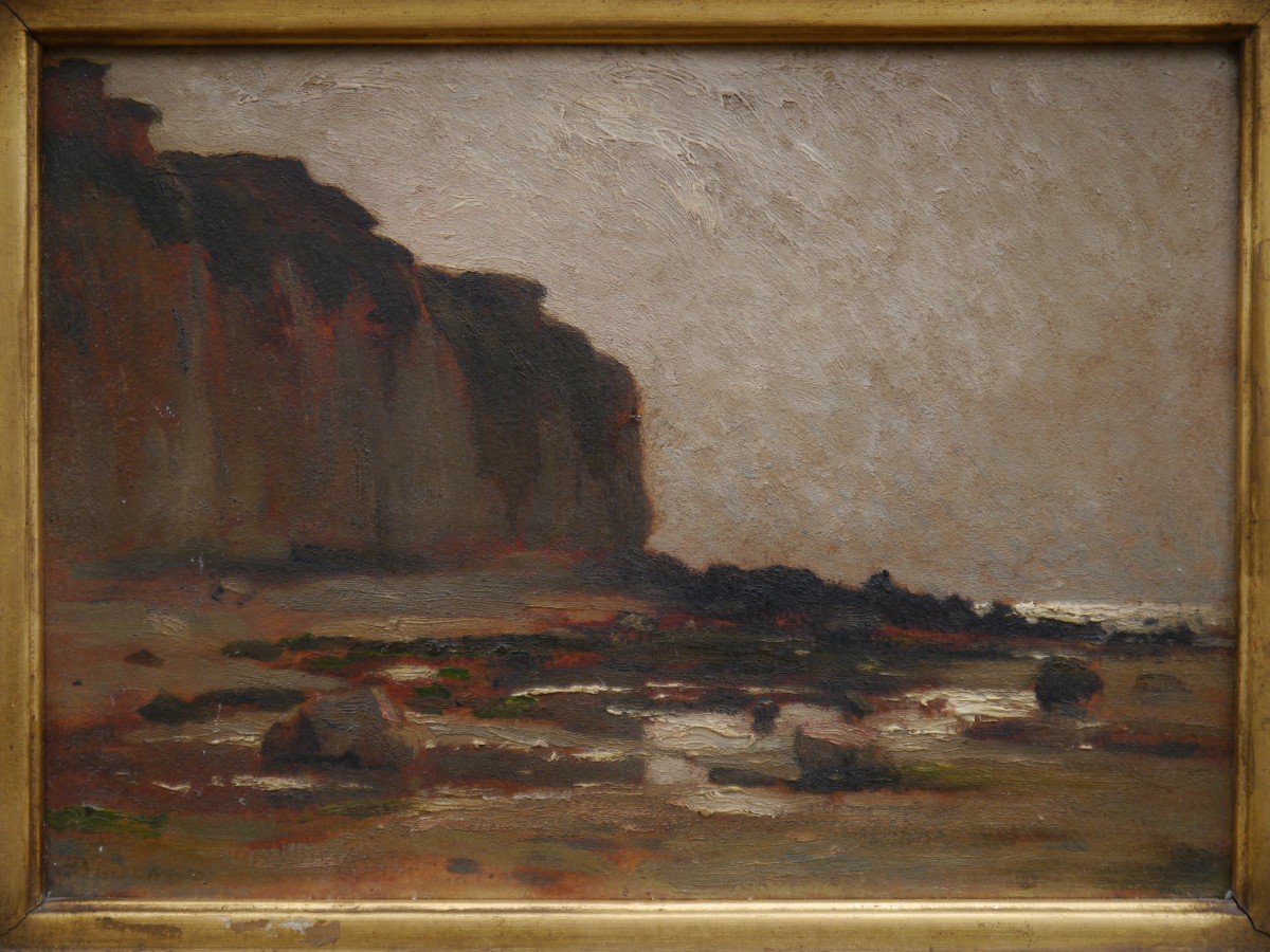 Emile Boulard (1863-1943). Seaside, Cliffs, Dieppe.-photo-3