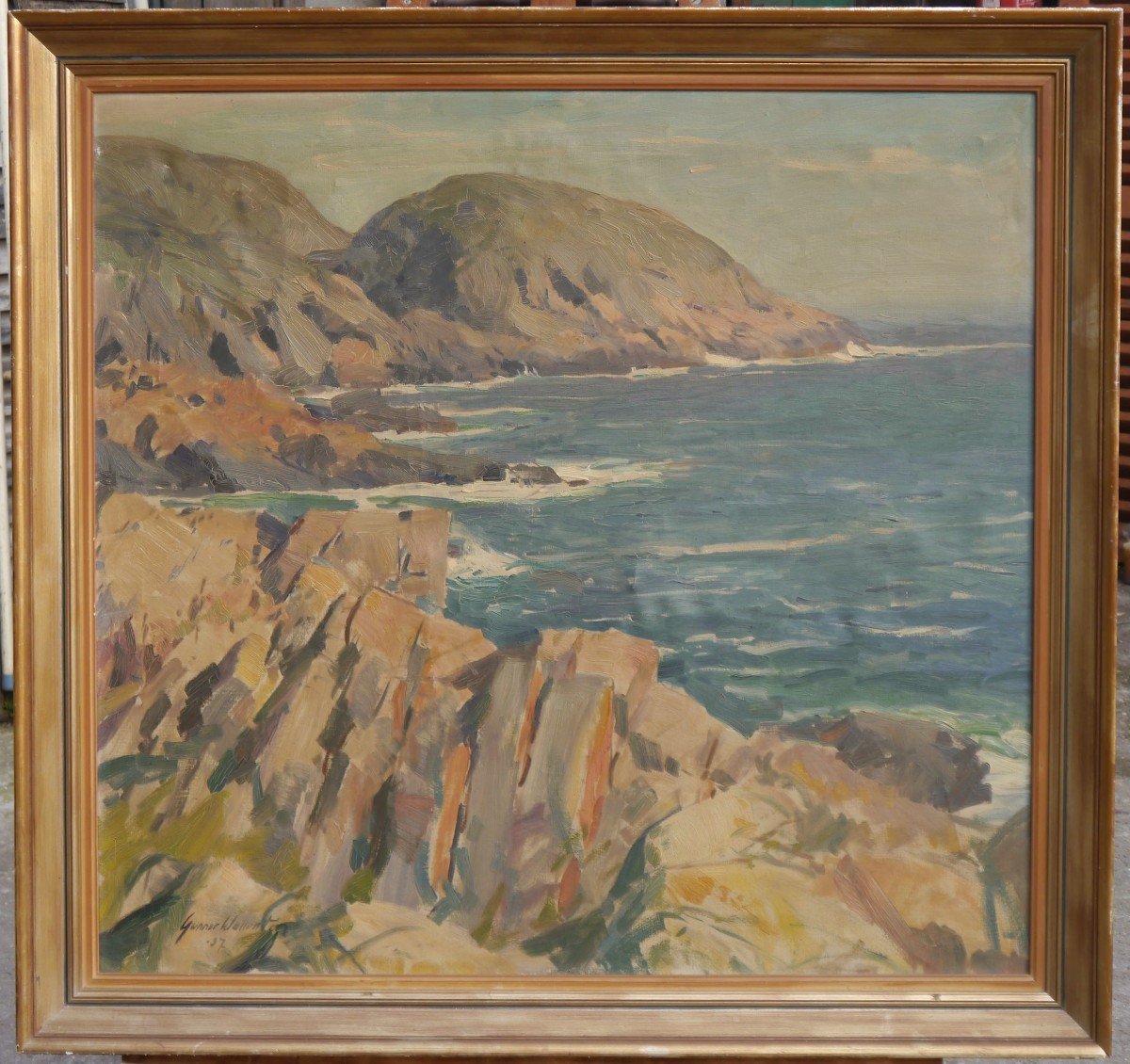 Gunnar WALLENTIN (1905-1985), peintre suédois. Bord de mer.-photo-3