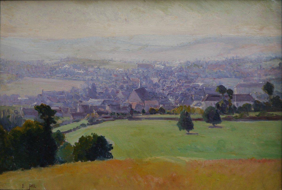 Edouard Pail (1851-1916) - Vue panoramique d'un Village-photo-2