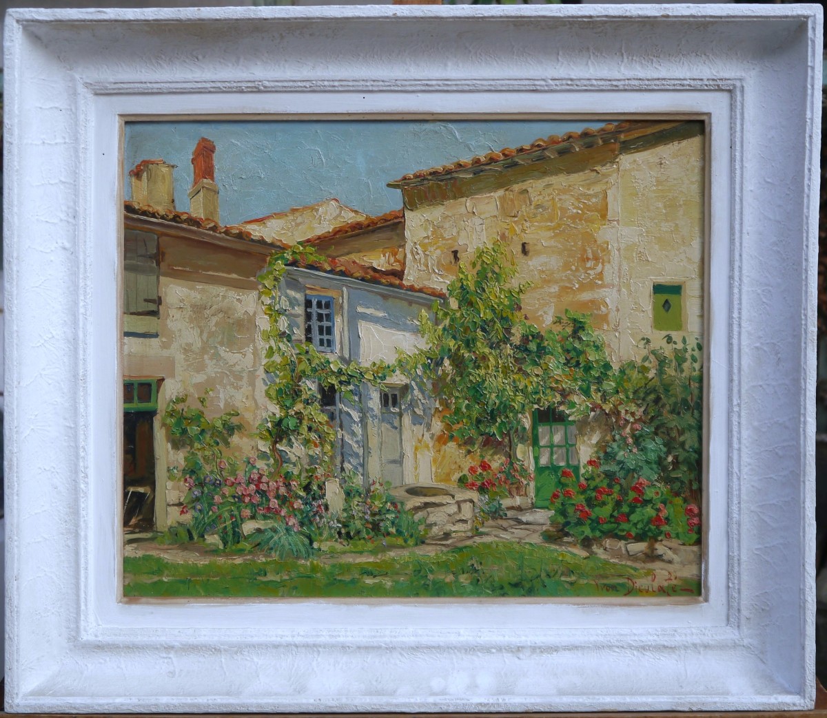 Maison et jardin fleuri ensoleillés. Yvon DIEULAFE (1903-1990)-photo-2