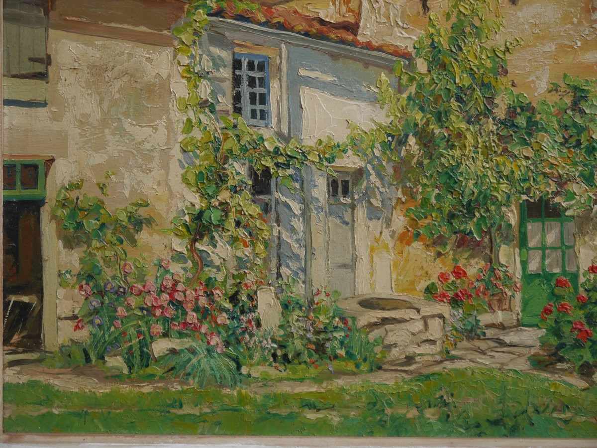 Sunny House And Flower Garden. Yvon Dieulafe (1903-1990)-photo-2