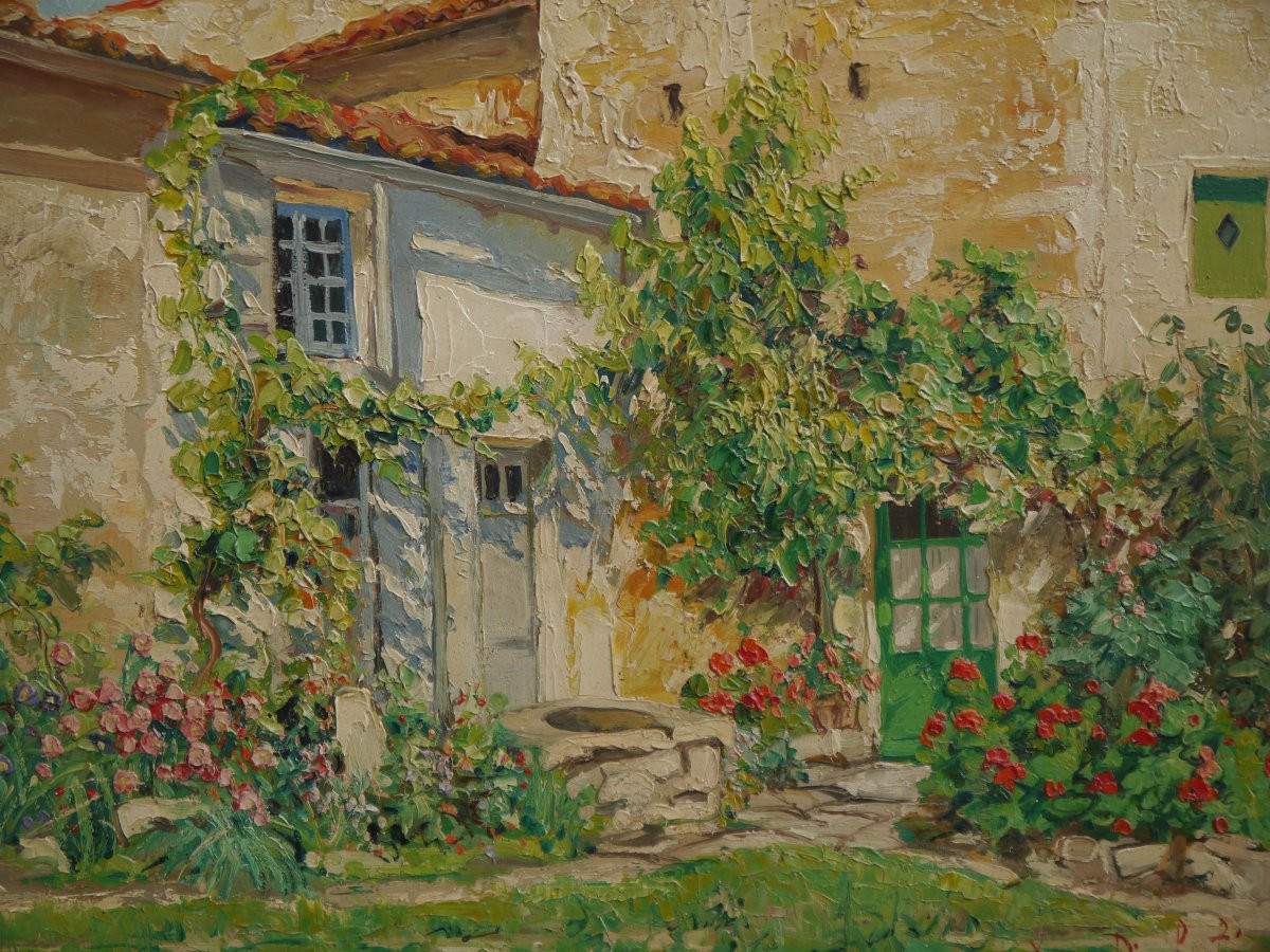 Sunny House And Flower Garden. Yvon Dieulafe (1903-1990)-photo-3